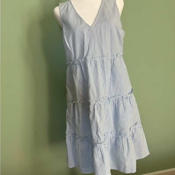 Summer dress seersucker tiered sleeveless sz 6 - Picture 2 of 11